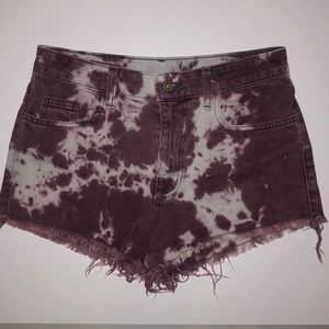 CARMAR High Waisted Cutoff Tie Dyed Jean Shorts